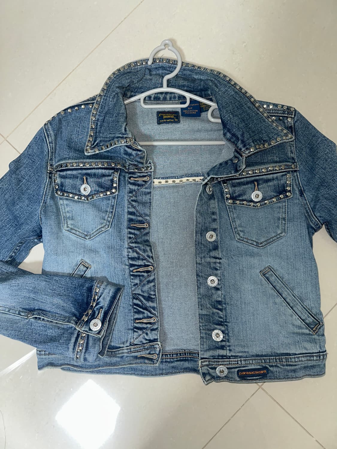 파라수코 크롭 청자켓 상품이미지1