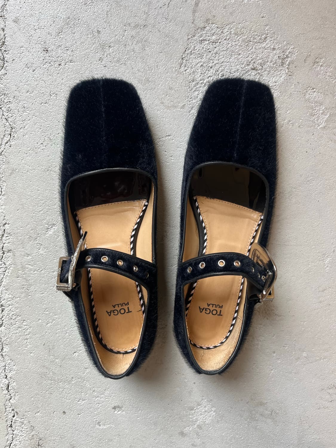 black faux fur mary jane shoes 상품이미지2