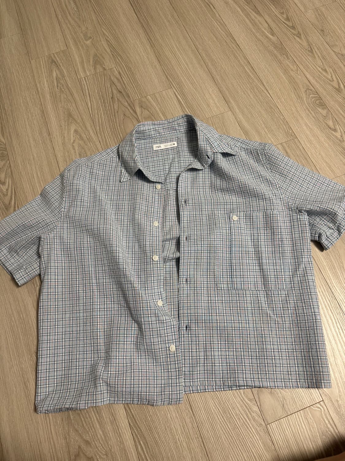 ZARA 체크 반팔 셔츠 상품이미지1
