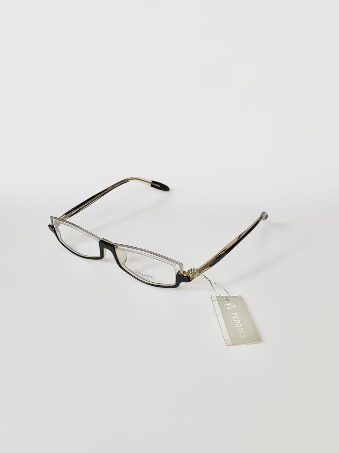 [픽키-580] 블랙 언더림 콤비 사각 뿔테 안경테 클래식 남녀공용 상품이미지2