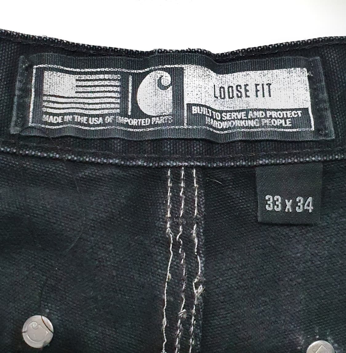 칼하트 더블니 b01 블랙 33 (31~32) usa made 루즈핏 상품이미지7