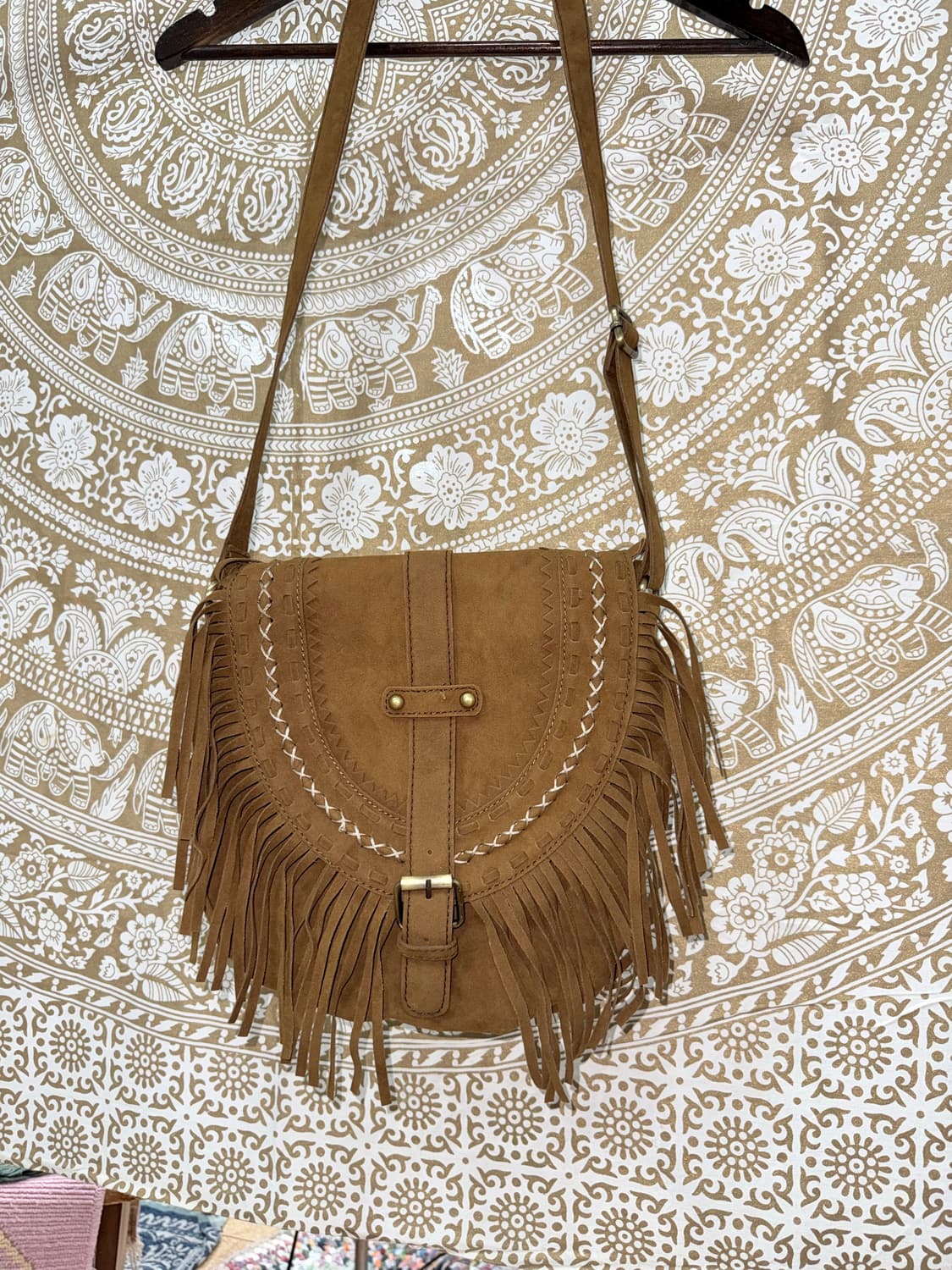 빈티지 보헤미안 웨스턴 스웨이드 크로스백  상품이미지5