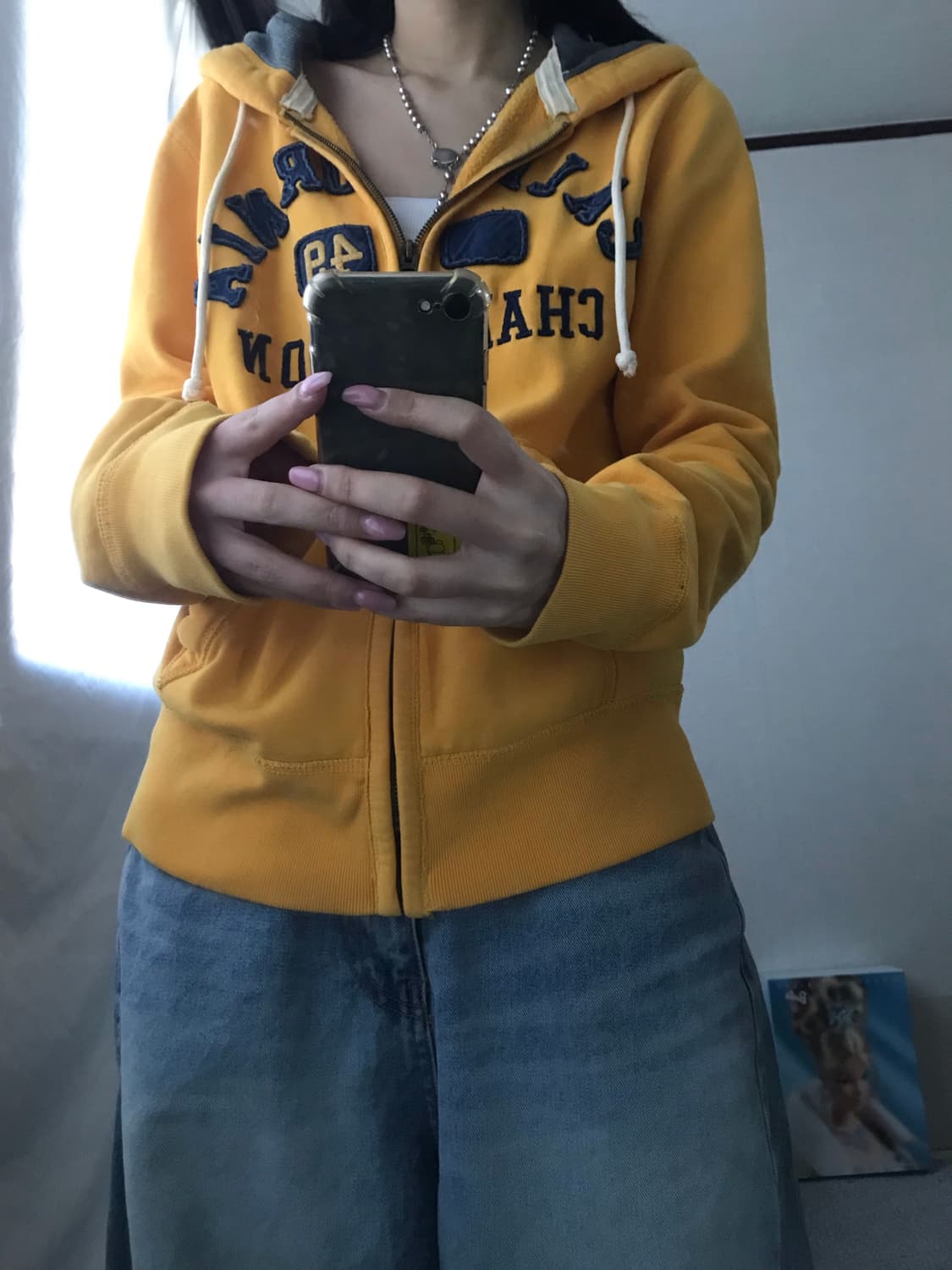 후아유 옐로우 후드집업 상품이미지2