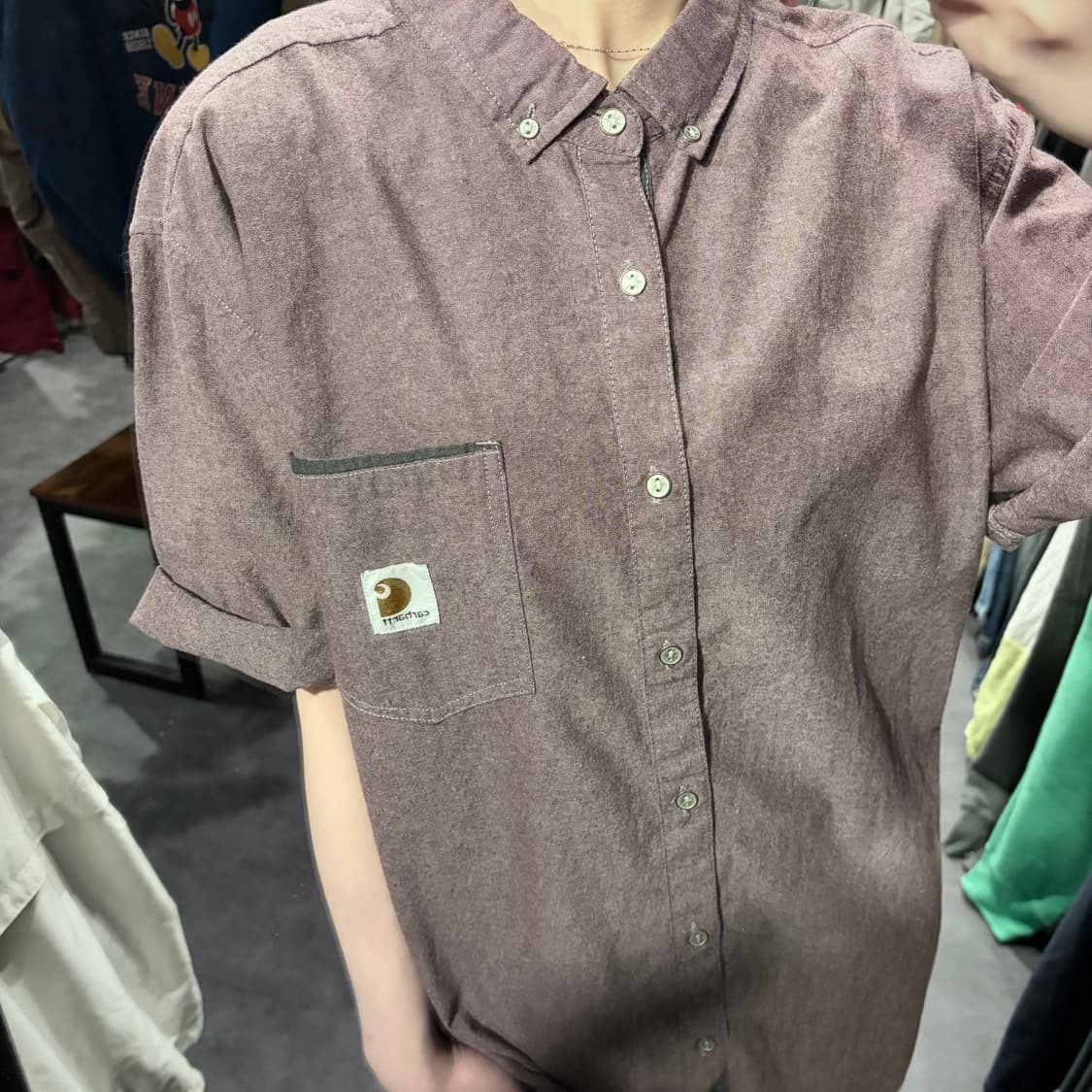 [IM] Carhartt 칼하트 반팔 셔츠 버건디 상품이미지5