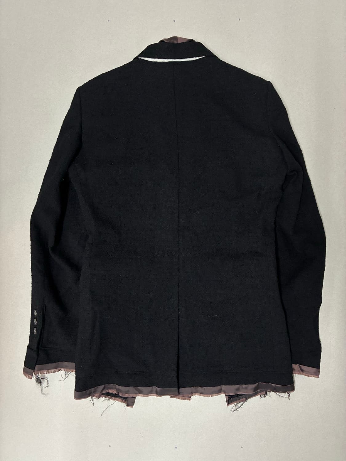 (W)미하라 야스히로 레이어드 부클레 블레이져 자켓 블랙 36사이즈 상품이미지2