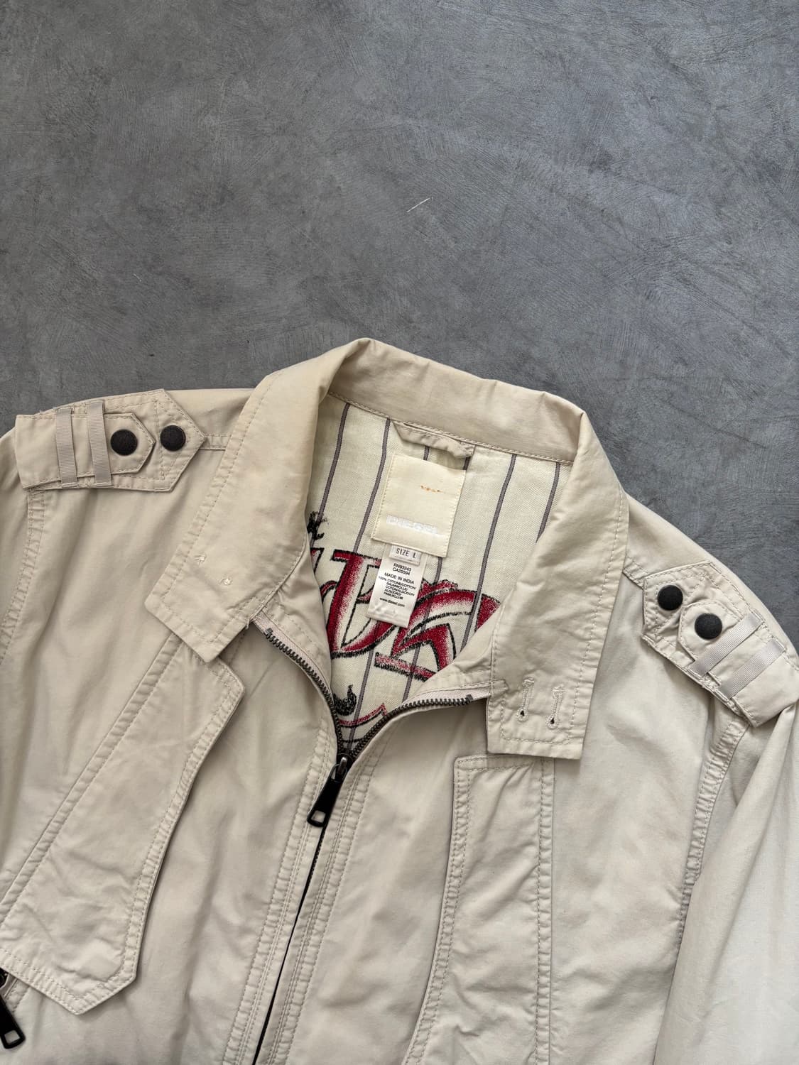 Diesel 디젤 아이보리 코튼 봄버 자켓 상품이미지7