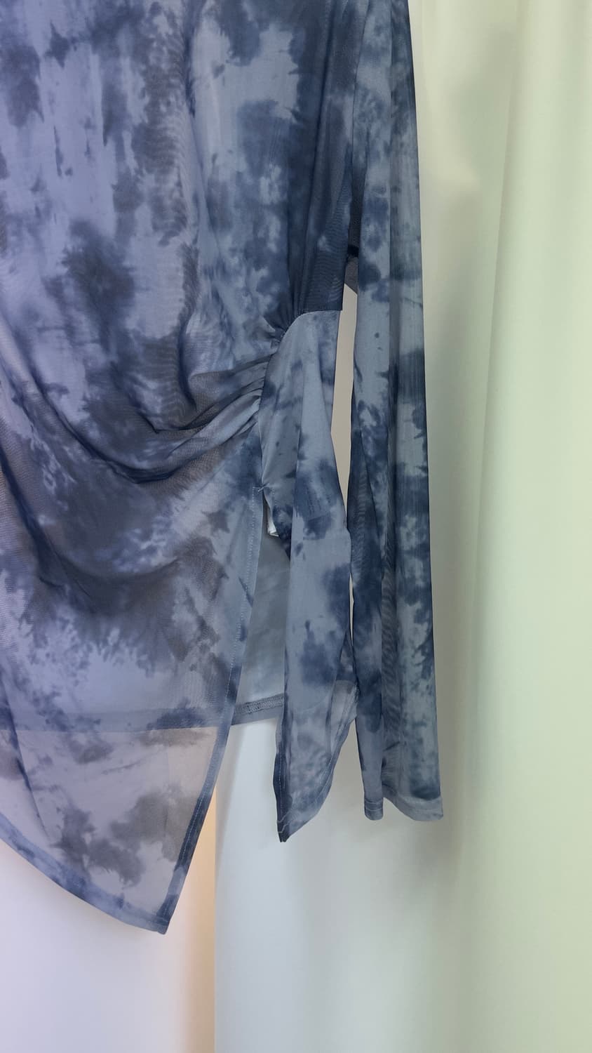 tie-dye draped slit mesh top 상품이미지5