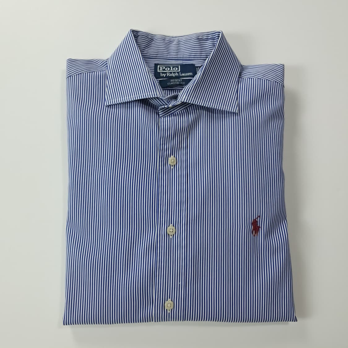CK526 XL 폴로 90s 홍콩판 핀스트라이프 블루 셔츠 남방 상품이미지7