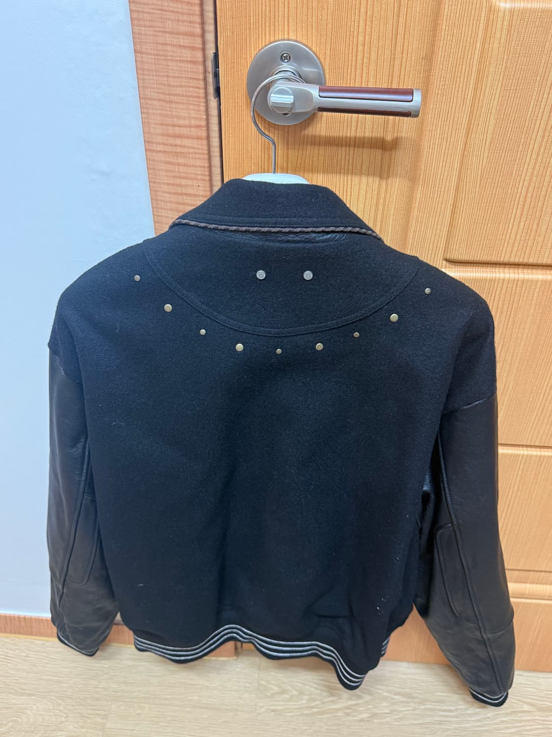 (L) 앤더슨벨 패치울&레더 바시티 자켓 상품이미지2