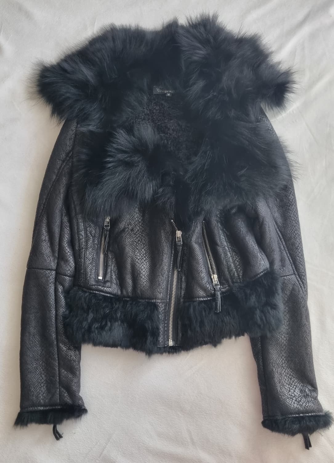 빈티지 펑크 블랙 퍼 자켓 상품이미지1