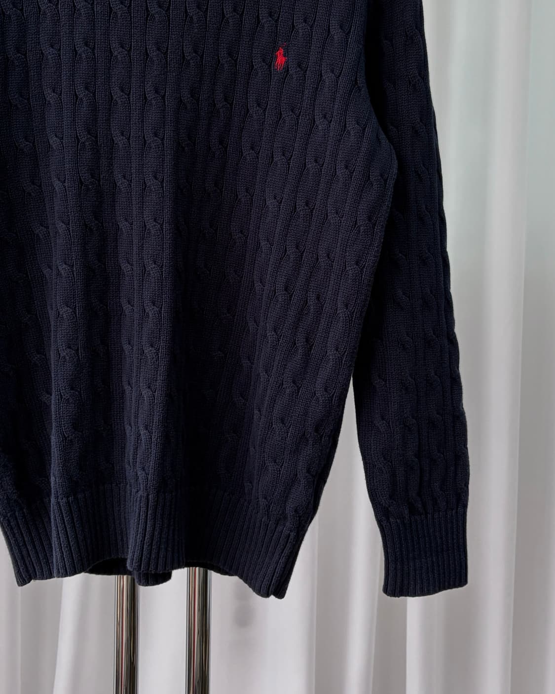 [M-L]폴로 랄프로렌 꽈배기 케이블 코튼 니트 navy 상품이미지5