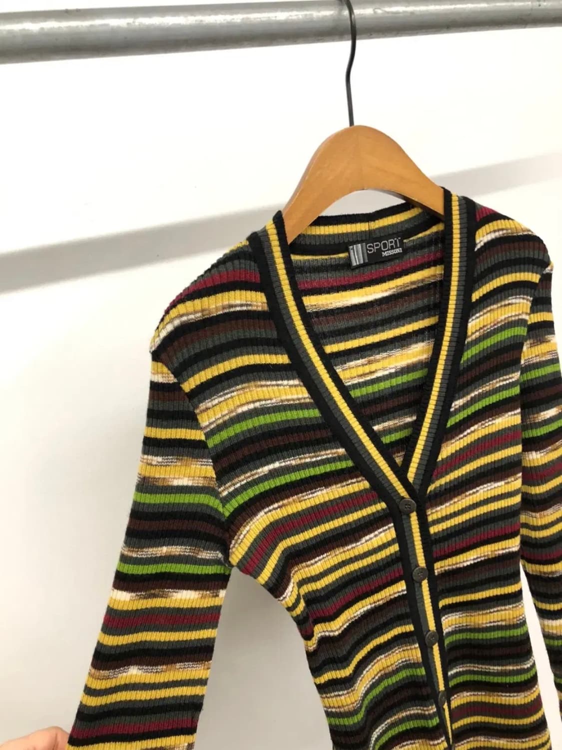 미쏘니 이태리 스트라이프 골지 니트 가디건 상품이미지3