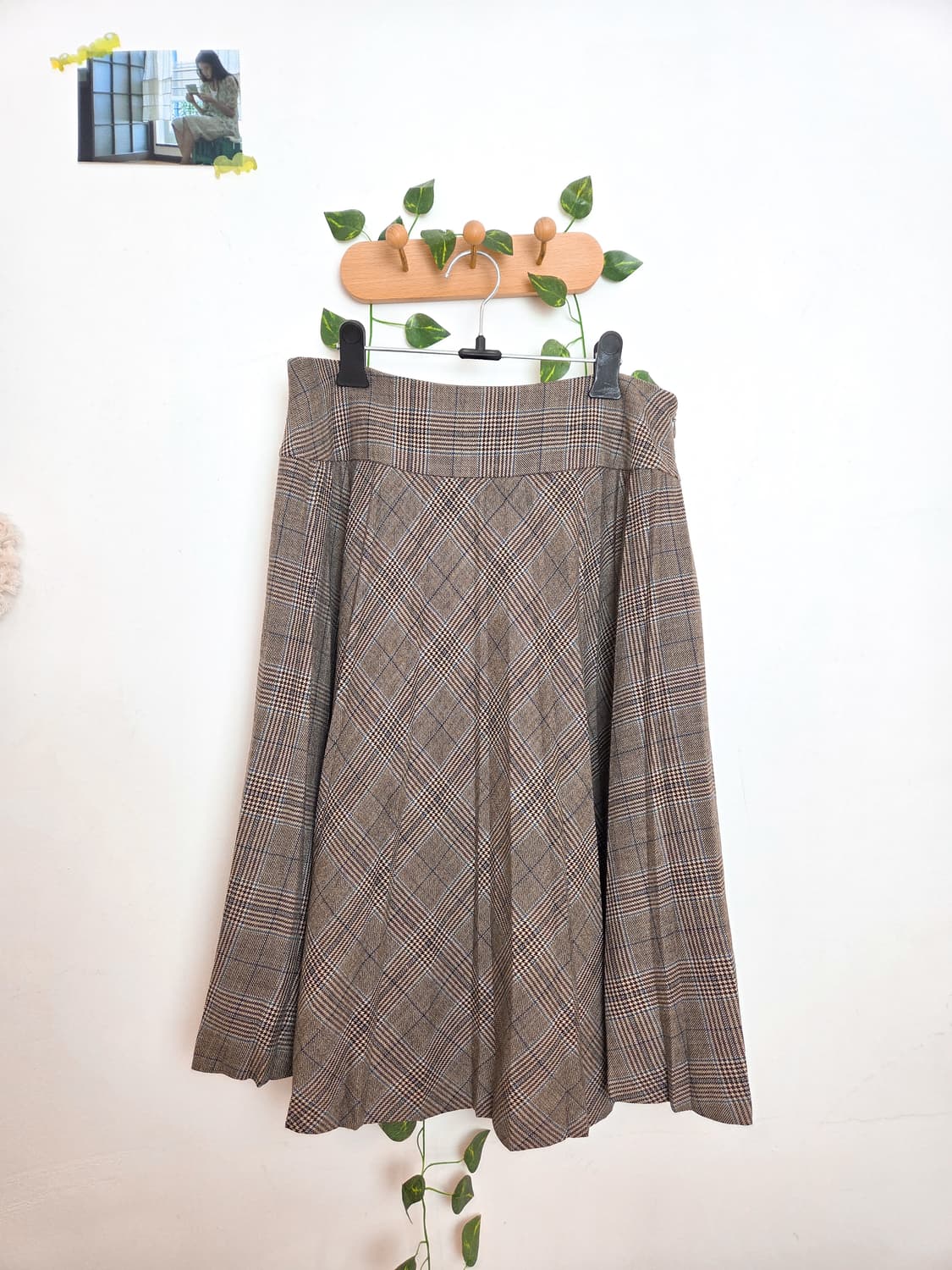 체크 울 플리츠 스커트 상품이미지1