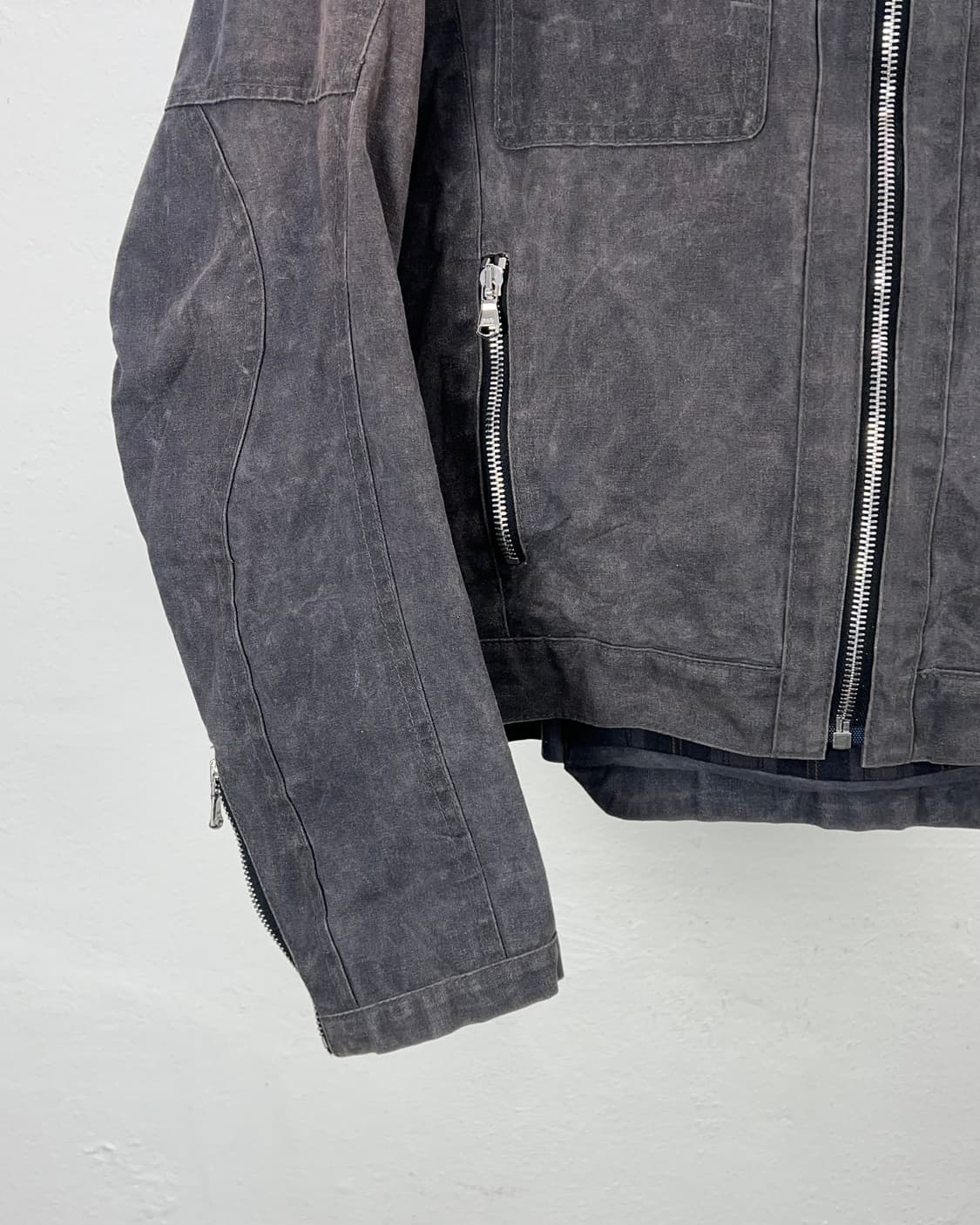 모런지 차콜 그레이 뷰보트 왁스 플레이 라이더 자켓 상품이미지4