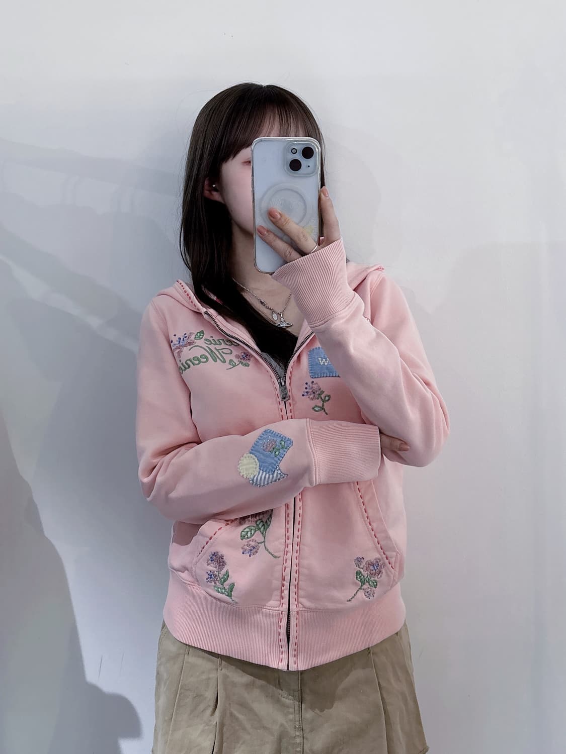 티니위니 베이비핑크 패치워크 후드집업 상품이미지2