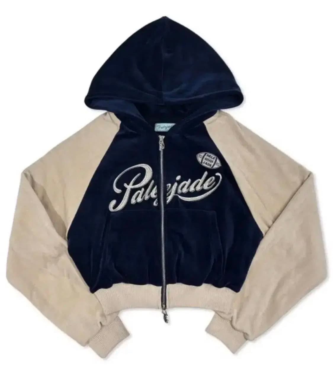 페일제이드 벨벳 바시티 후드집업 네이비 상품이미지1