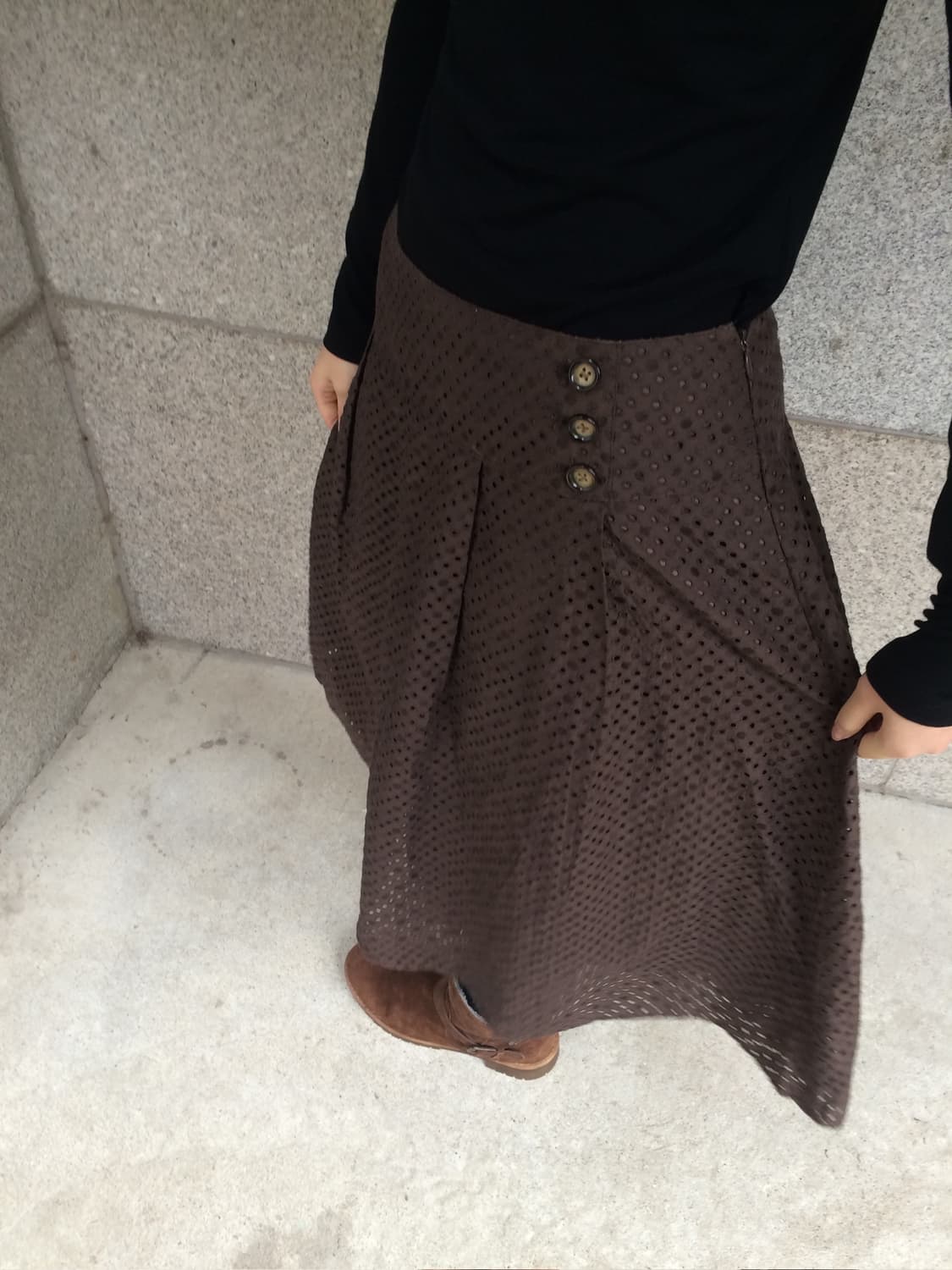 펀칭 도트 플레어 스커트 상품이미지5