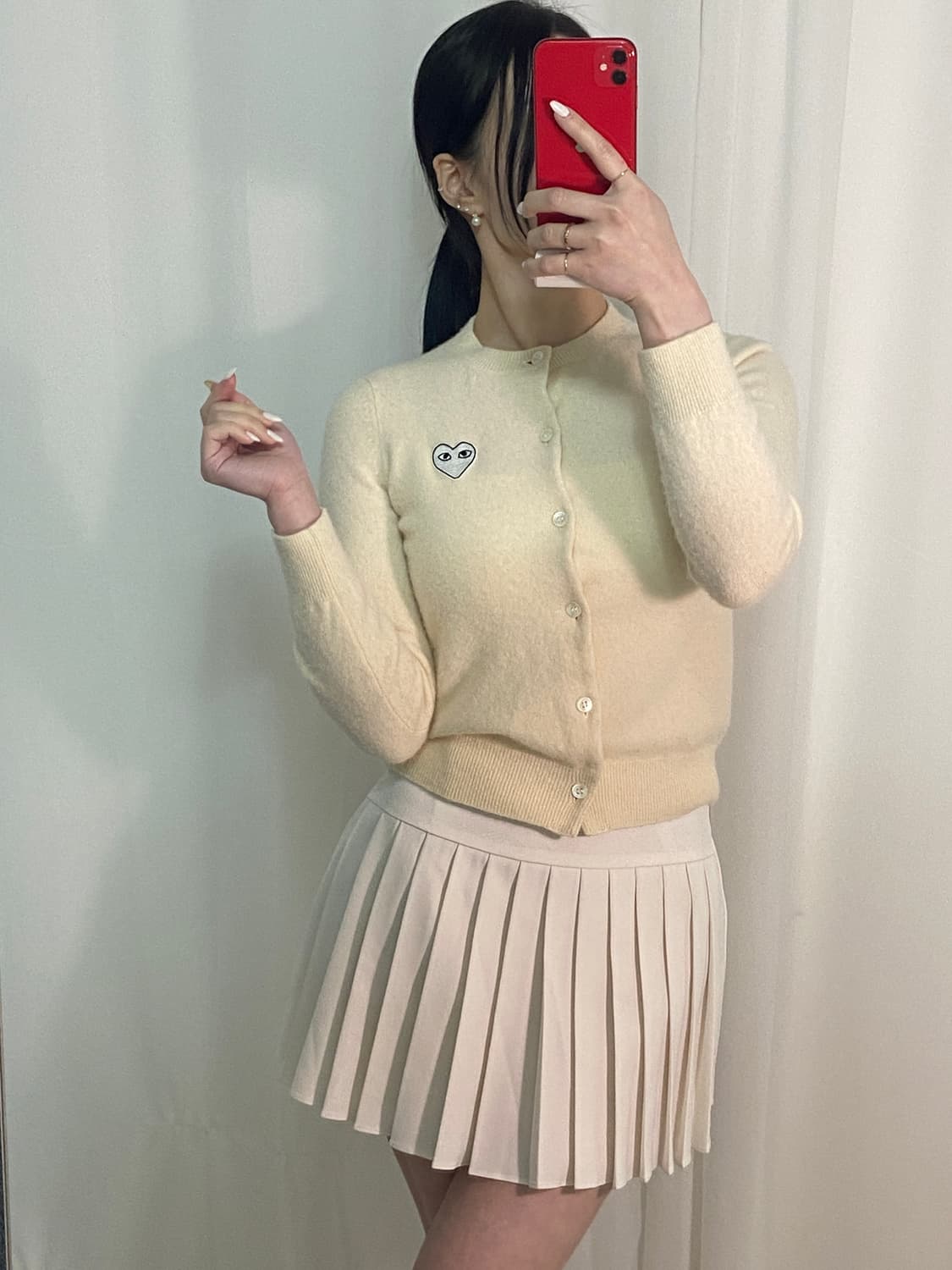 꼼데가르송 아이보리 화이트 와펜 가디건 상품이미지2