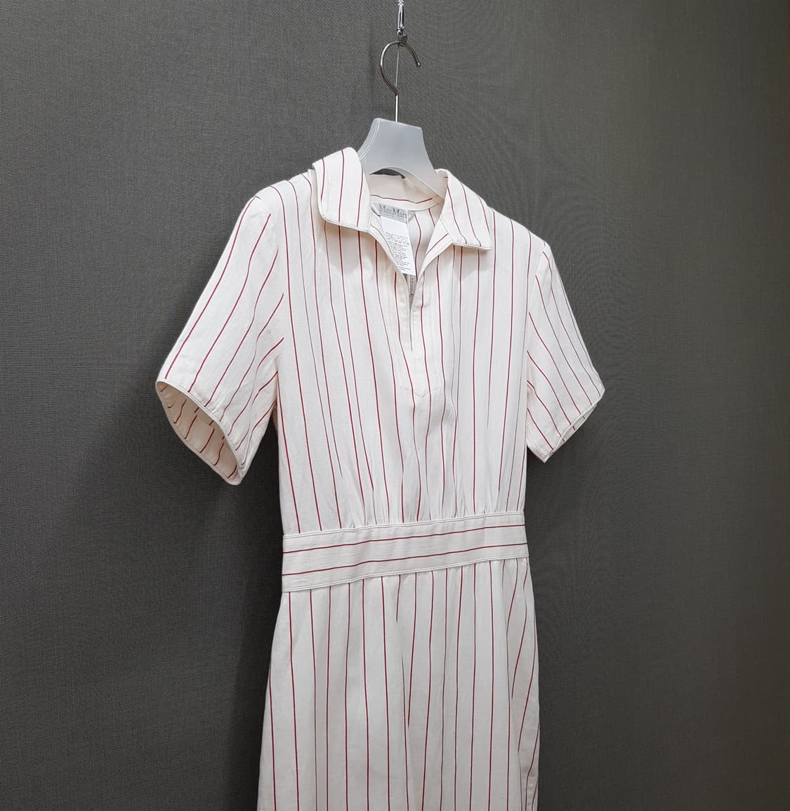 막스마라 스트라이프 반팔 카라 원피스 38사이즈 (택달린새제품) 상품이미지6