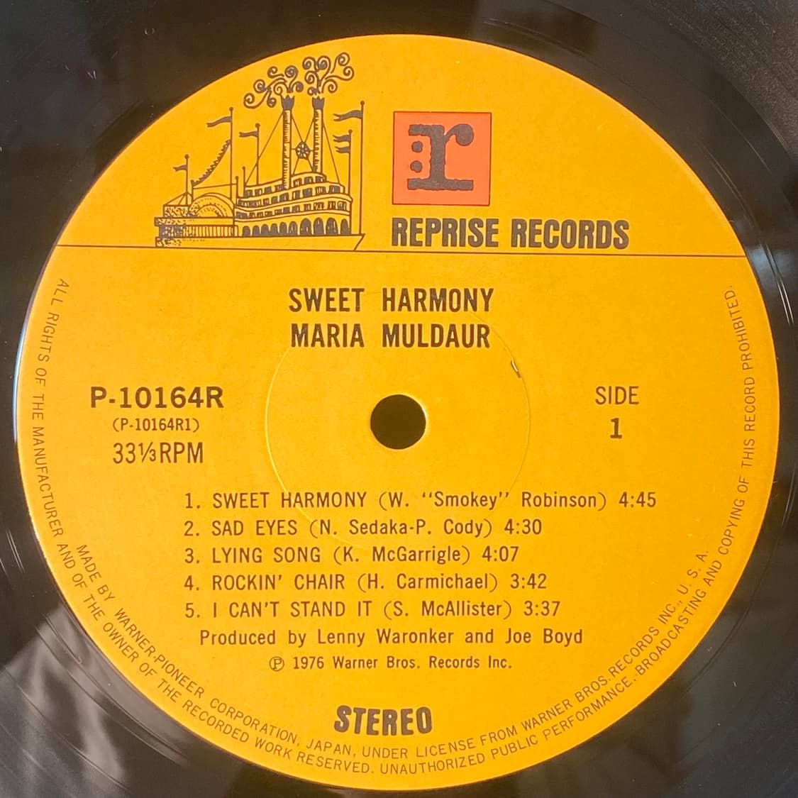 (중고LP-포크록) Maria Muldaur -Sweet Harmony 상품이미지4