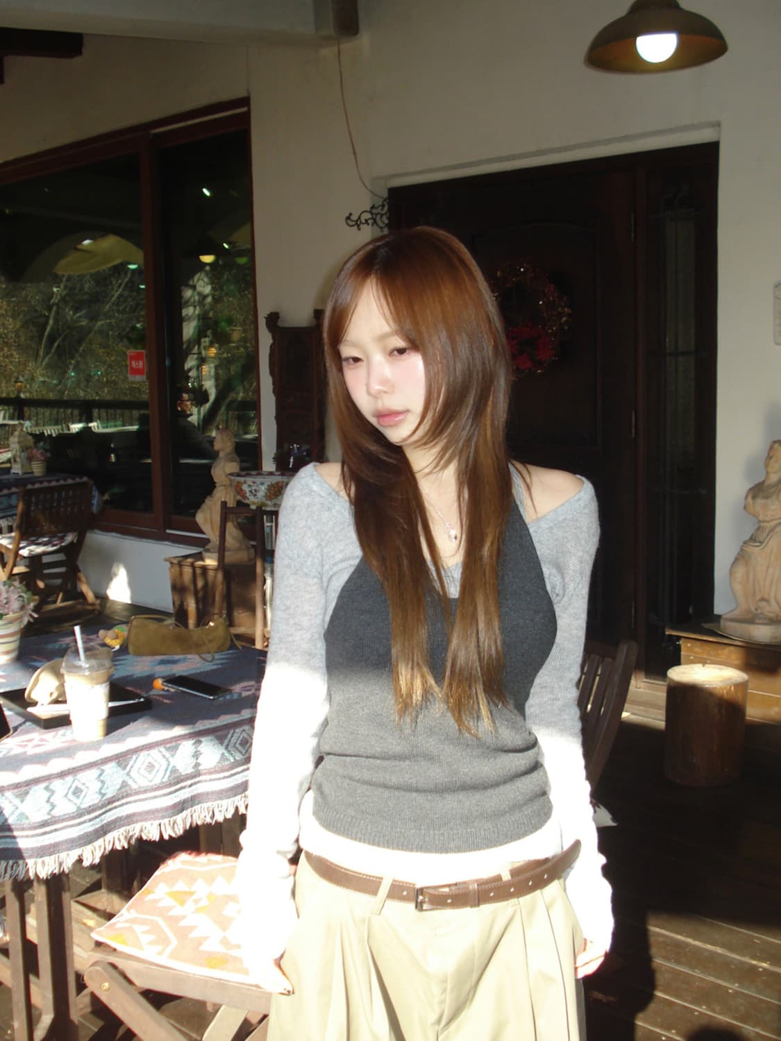 아워캐비넷 레이어드 니트 (free)(1번 시착) 상품이미지1