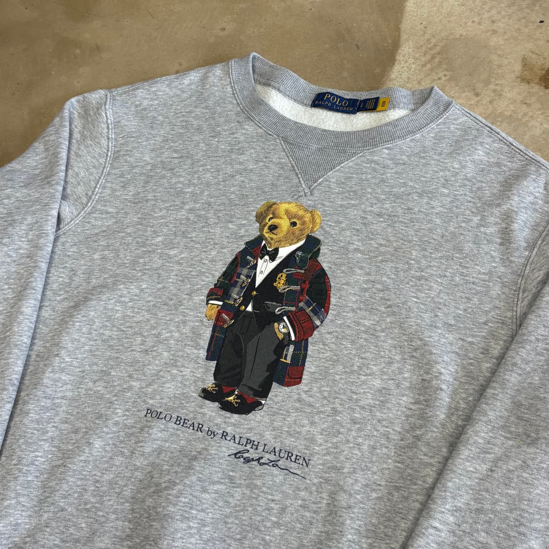 L 폴로랄프로렌 폴로베어 그레이 기모 맨투맨  상품이미지1