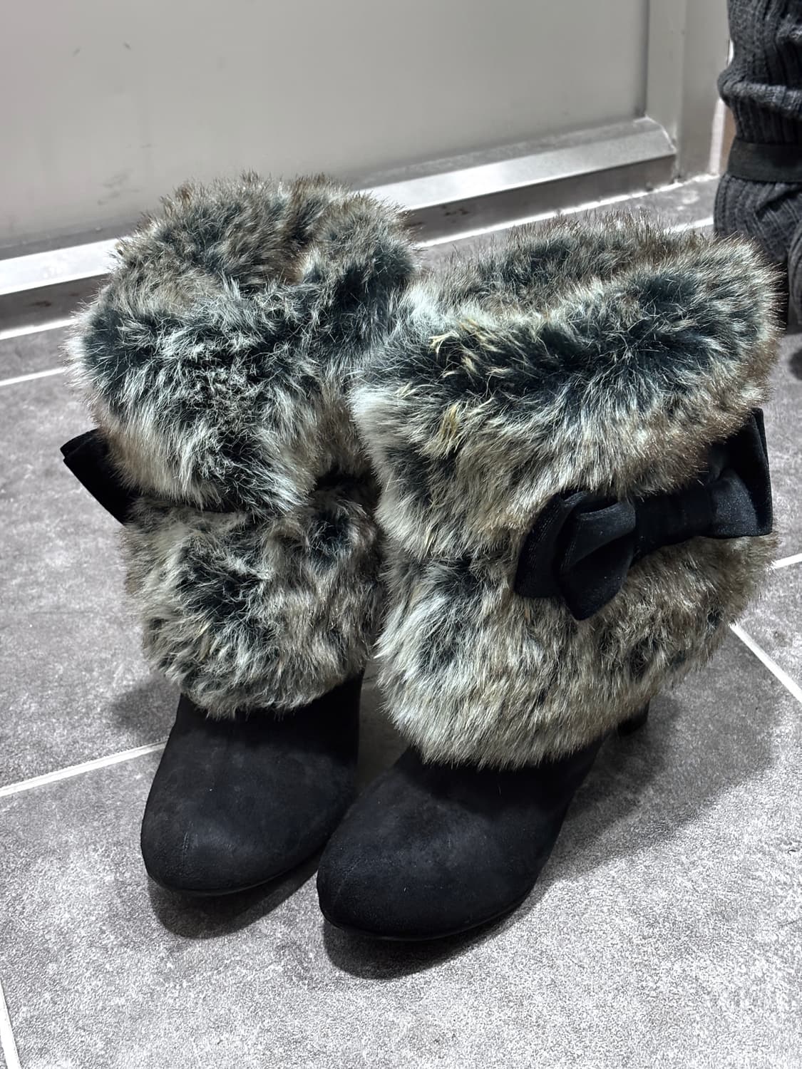 Multy-way gyaru suede fur boots 상품이미지5