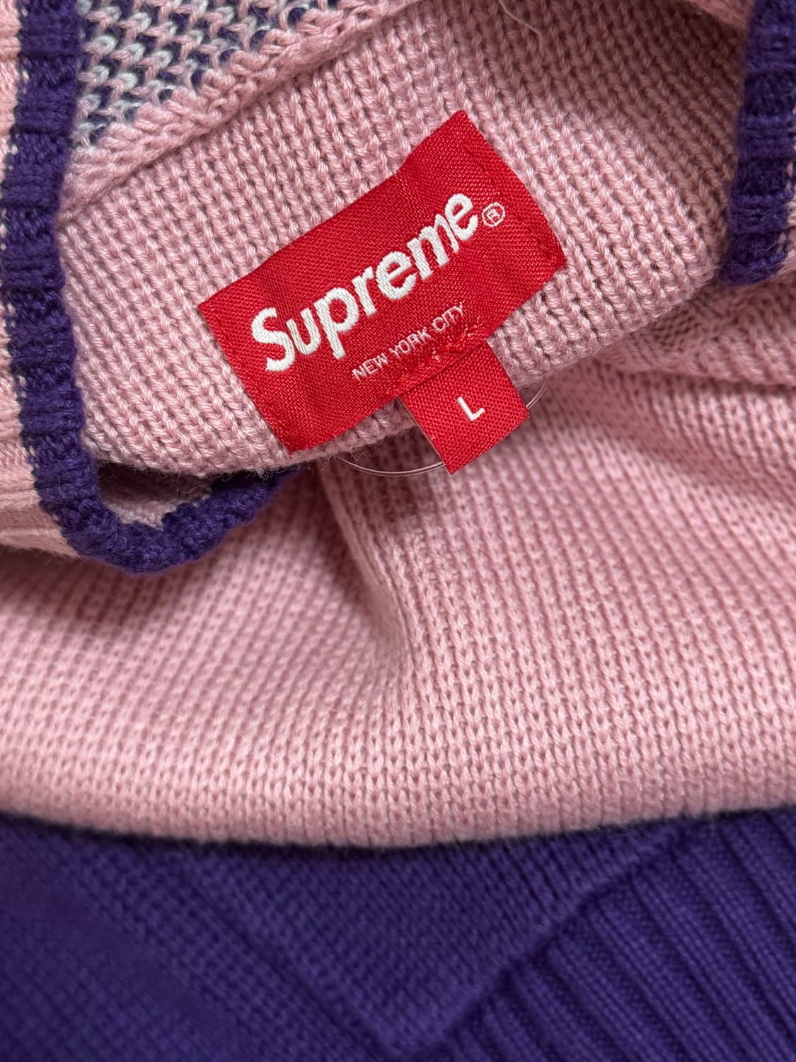 슈프림 투톤 후드 스웨터 핑크 상품이미지3