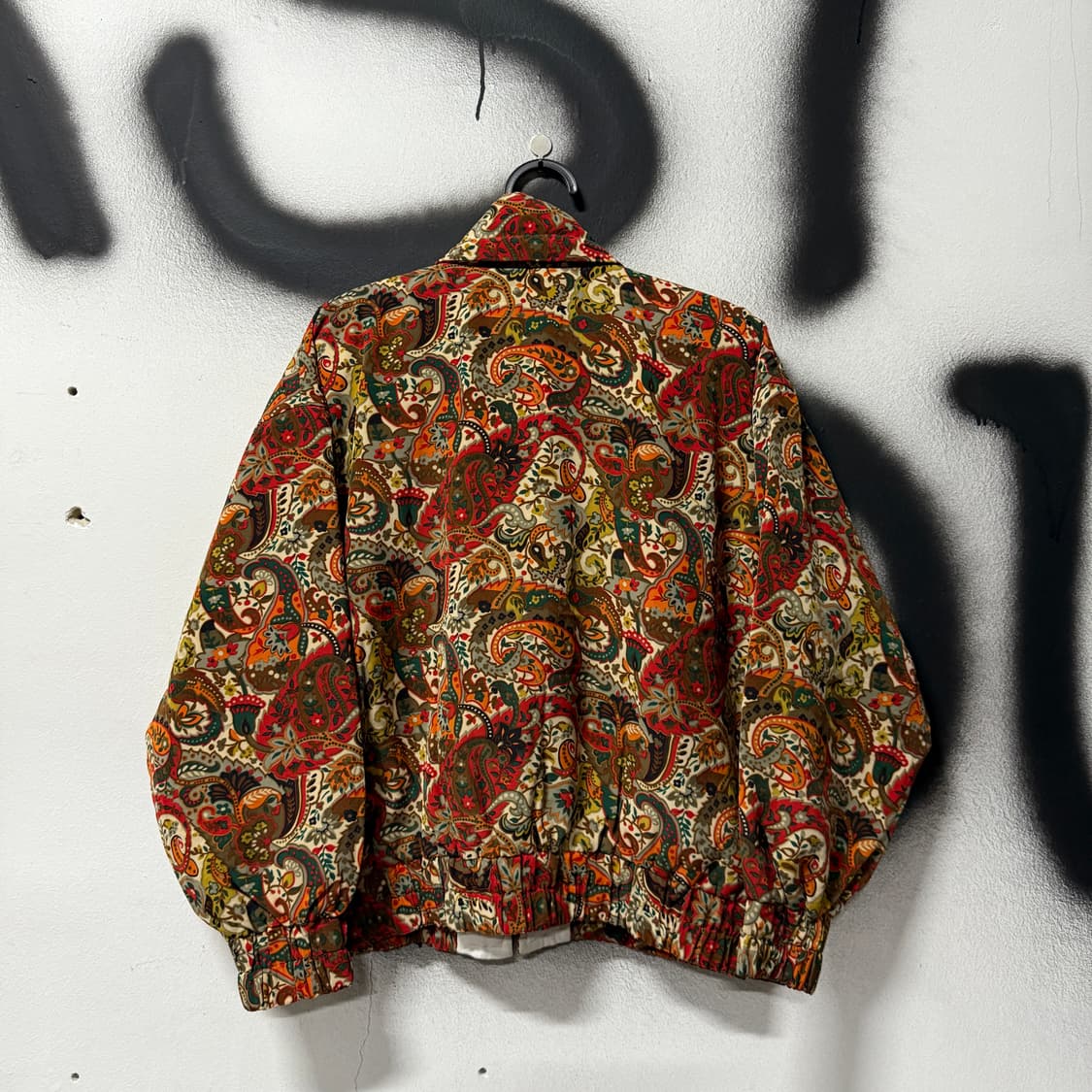 VTG 빈티지 페이즐리 자카드 패턴 하이넥 크롭 봄버 자켓 상품이미지2