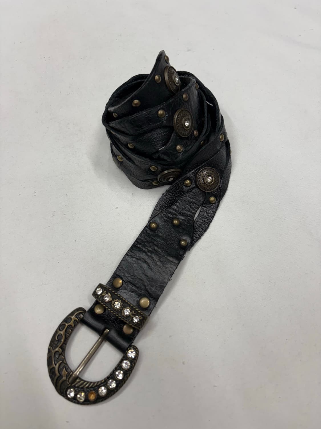 빈티지 웨스턴 웨이브 버클 벨트 상품이미지3