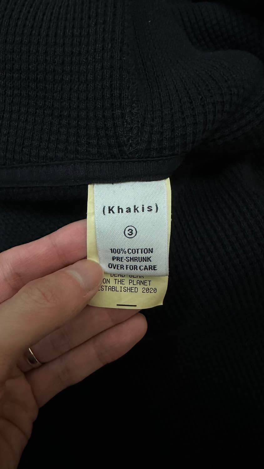 [L] 카키스 와플 후드집업 후드 블랙 상품이미지3