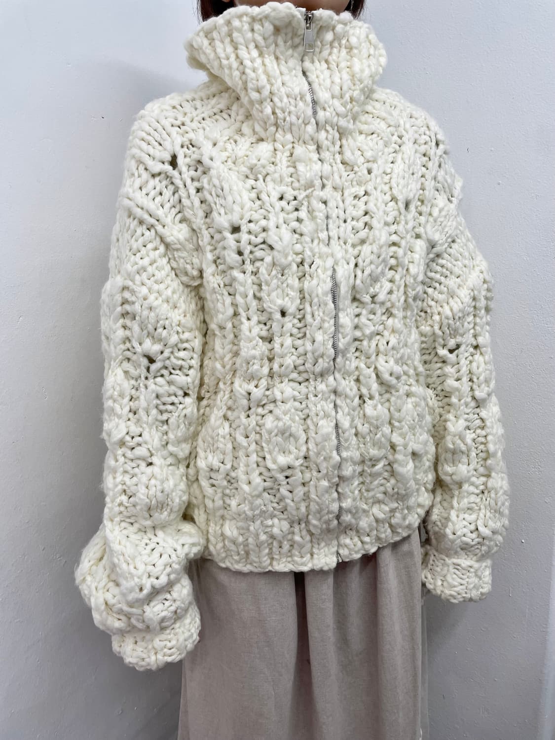 헤비 루즈 니트 집업 상품이미지2