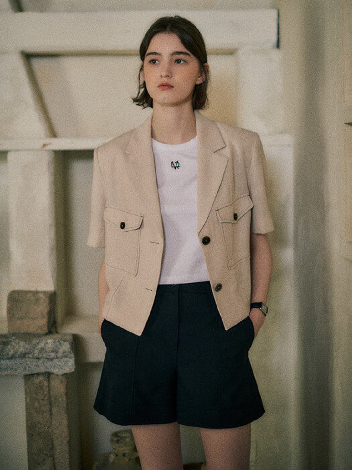 루에브르 반팔 자켓 (오마이걸 아린 착용) 상품이미지2