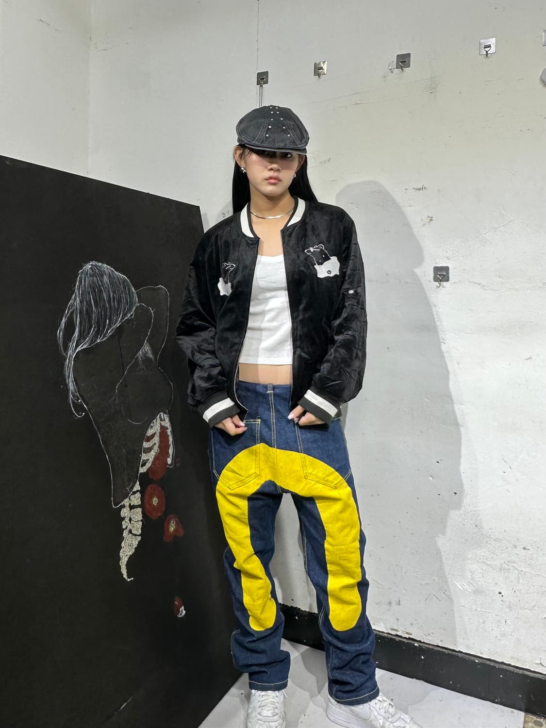 Jpn 일본빈티지 오리엔탈 블랙 벨벳 스카잔 자켓 상품이미지1