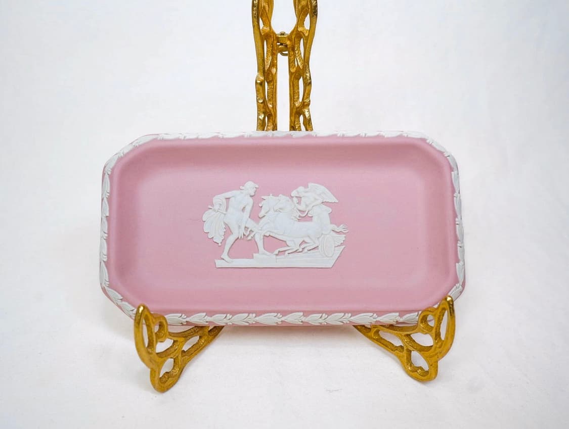 [영국엔틱] 웨지우드 제스퍼웨어 직사각 도자기트레이 장식접시_ 핑크 상품이미지6