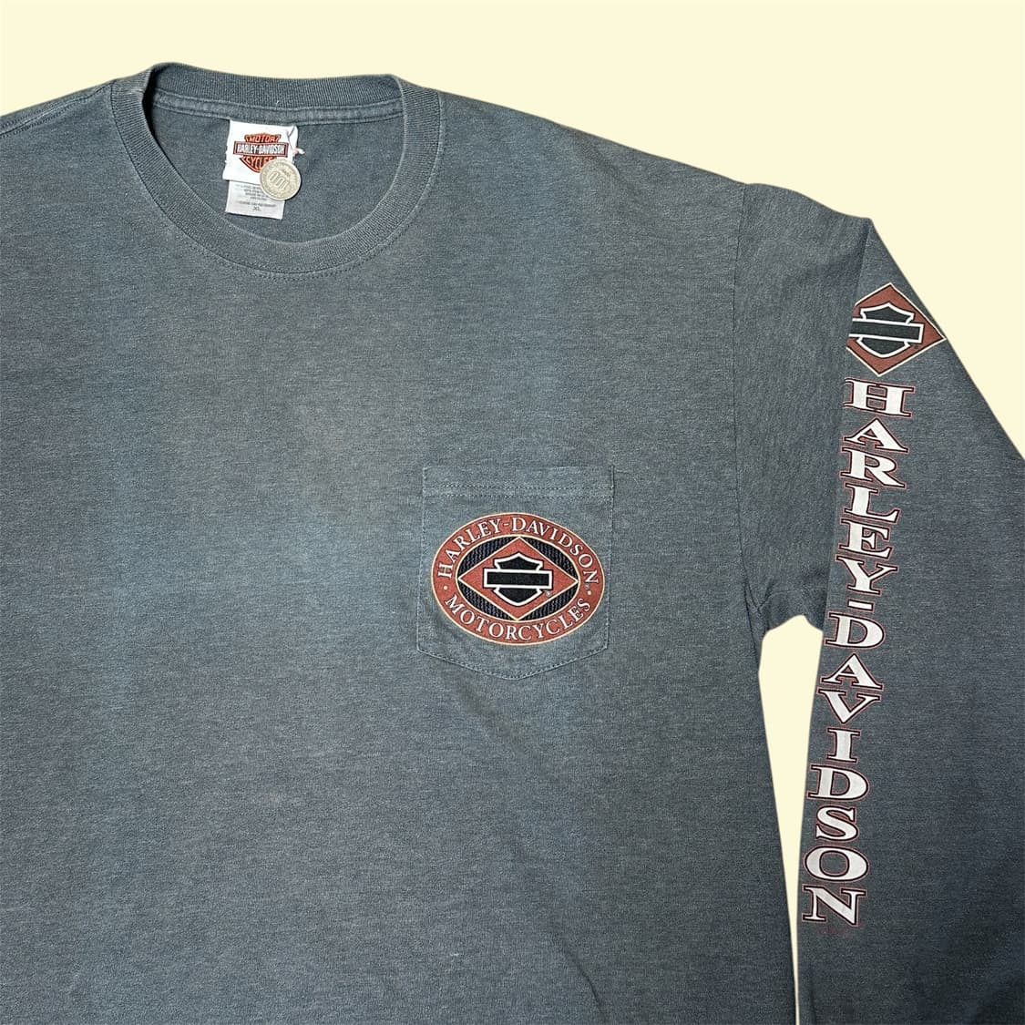 00s 할리 데이비슨 x 헤인즈 USA 튜블라 포켓 롱슬리브 XL 상품이미지3