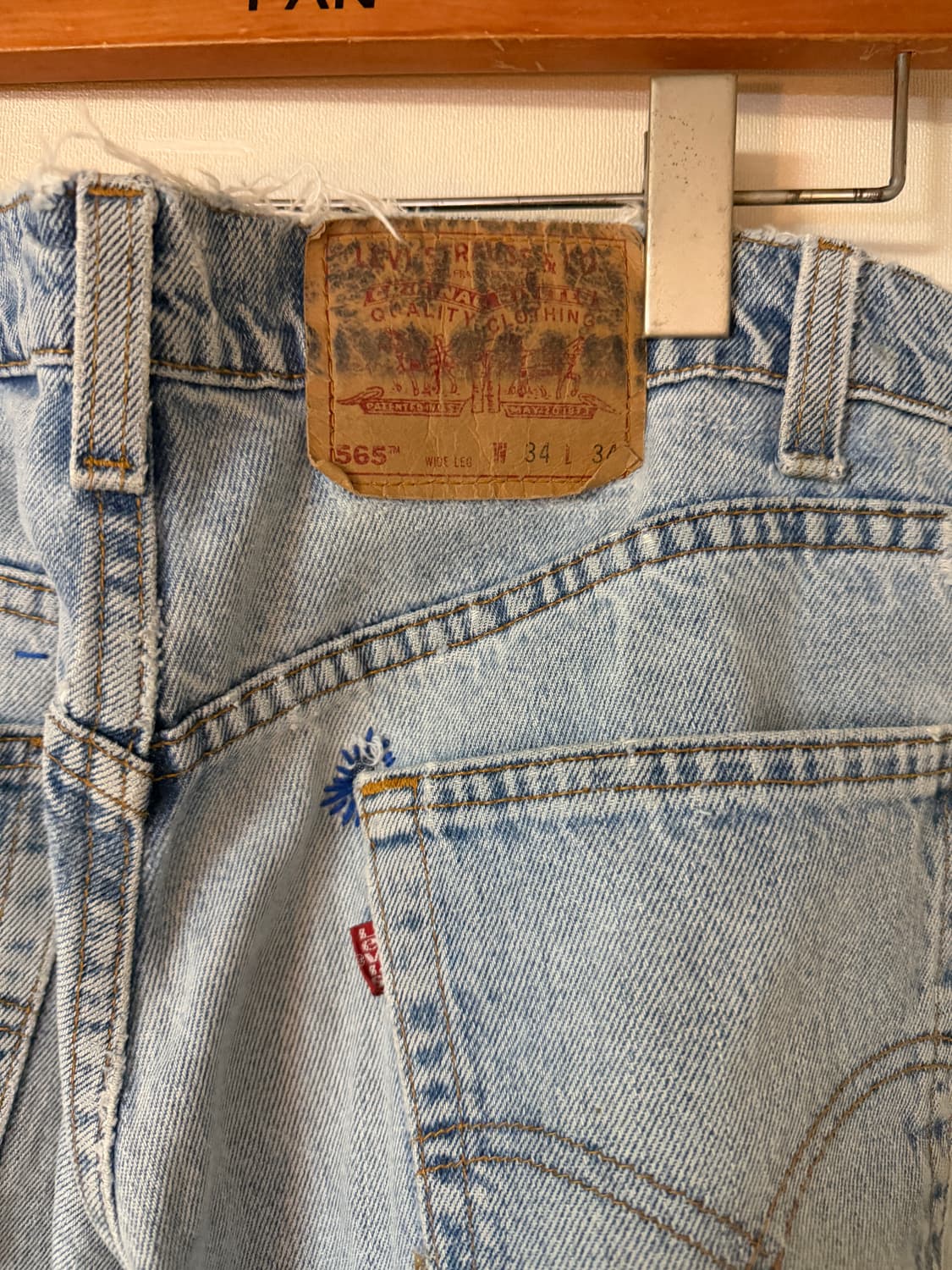 90s Made in USA 리바이스 565 데님 34x34 상품이미지5