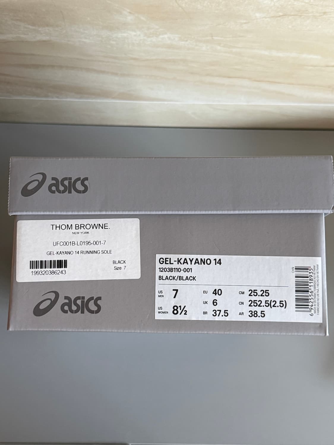 톰브라운 아식스 젤카야노14 블랙 (새상품) 상품이미지7