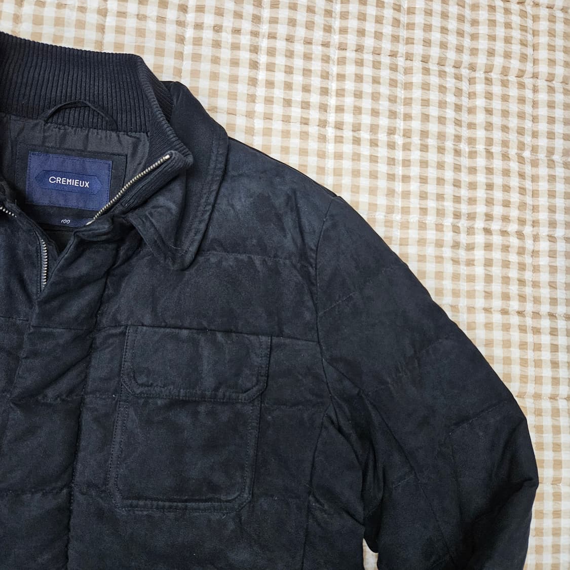 다니엘크레뮤 스웨이드 거위털 패딩 남자100 상품이미지3