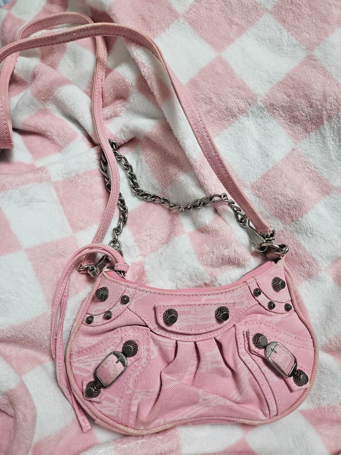 발렌시아가 르카골 미니 체인백 핑크데님 상품이미지2