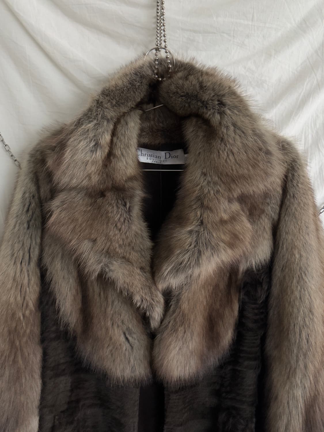 rare* 디올 존갈리아노 아트피스 패치워크 피셔 퍼 오버코트 상품이미지8