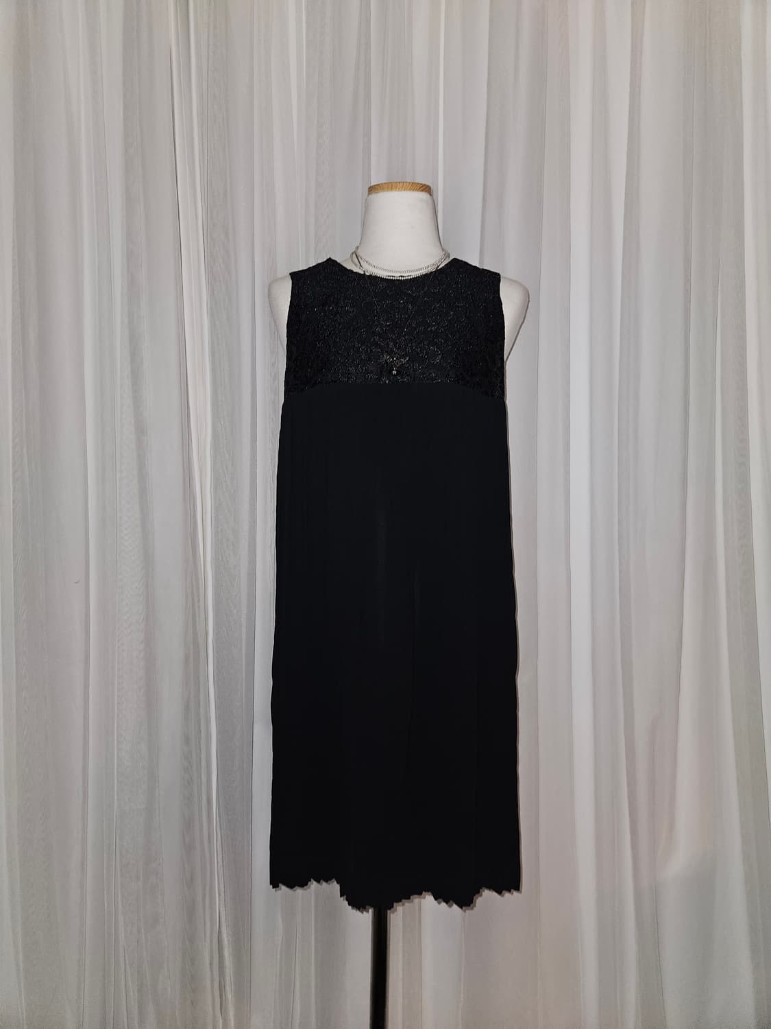 luiez 빈티지 블랙 자카드 플리츠 원피스 니혼진 공겜여주 히메갸루 상품이미지1