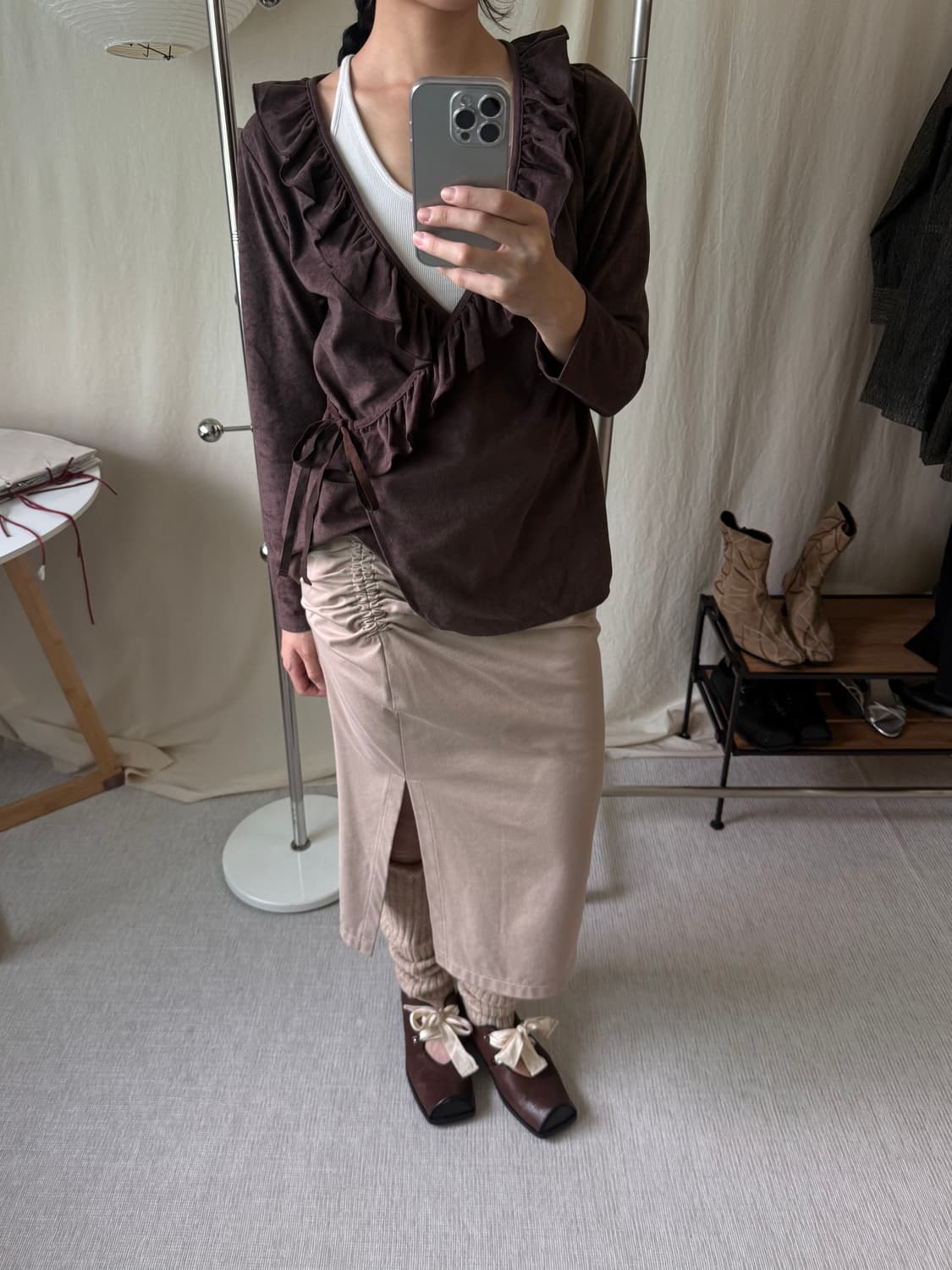 Melmo Frill Wrap Blouse 상품이미지3