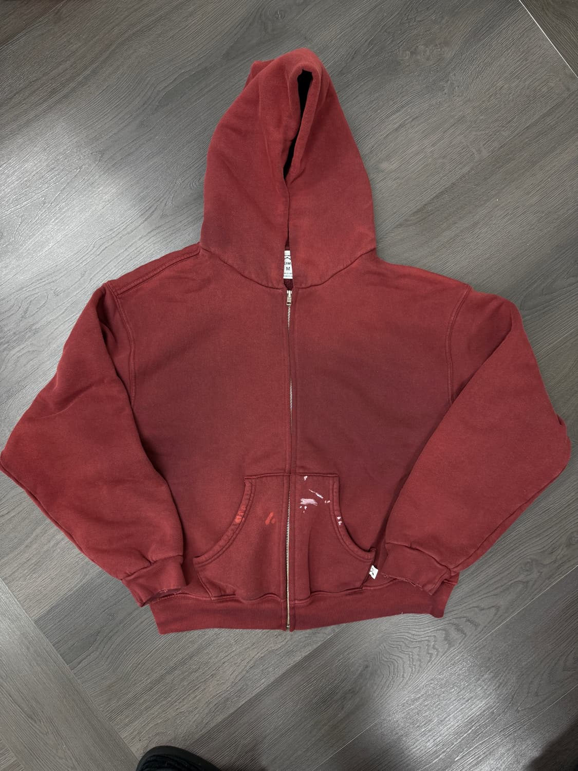 아킴보클럽 선페이드 마룬 후드집업 상품이미지2