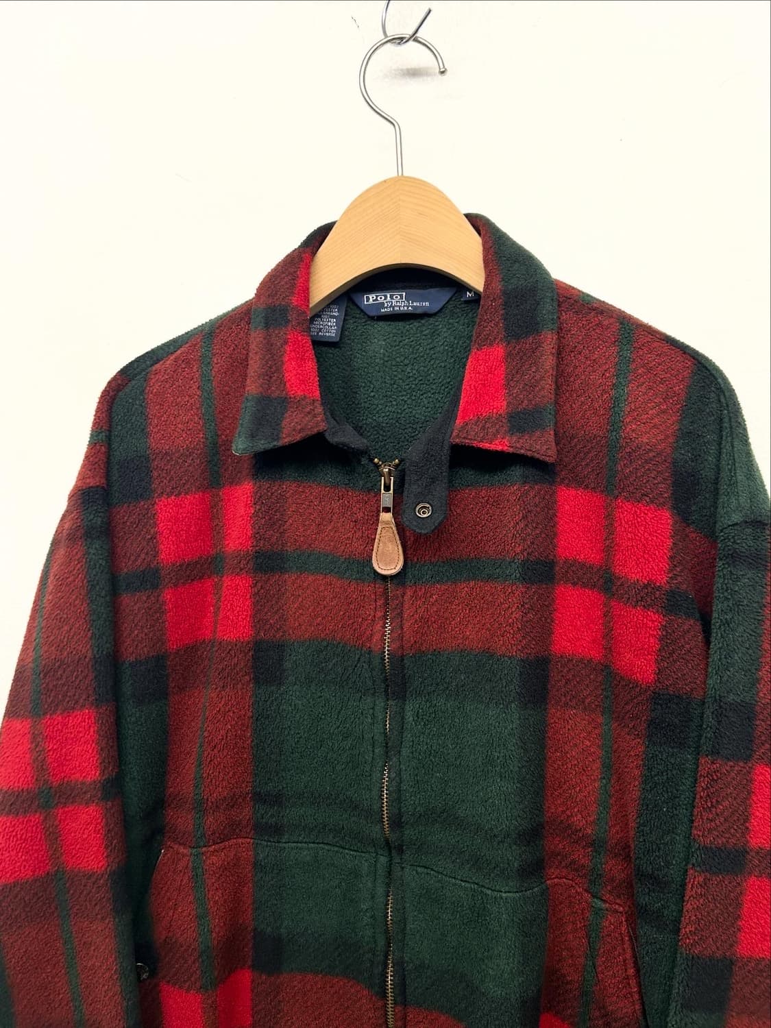 90s USA 빈티지 폴로 랄프로렌 체크 플리스 자켓 상품이미지2
