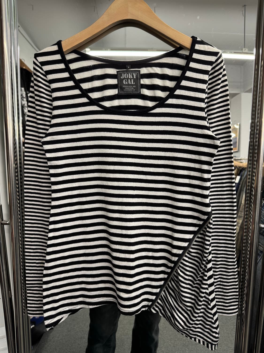 japanese vintage Joky Gal 스트라이프 롱슬리브 상품이미지1