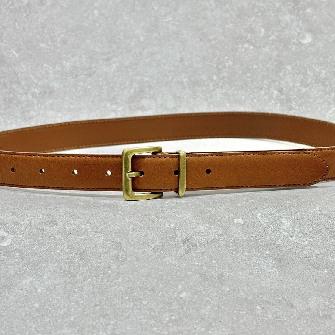 Oribell 새틴 골드 버클 이탈리아 소가죽 베이직 벨트 상품이미지3