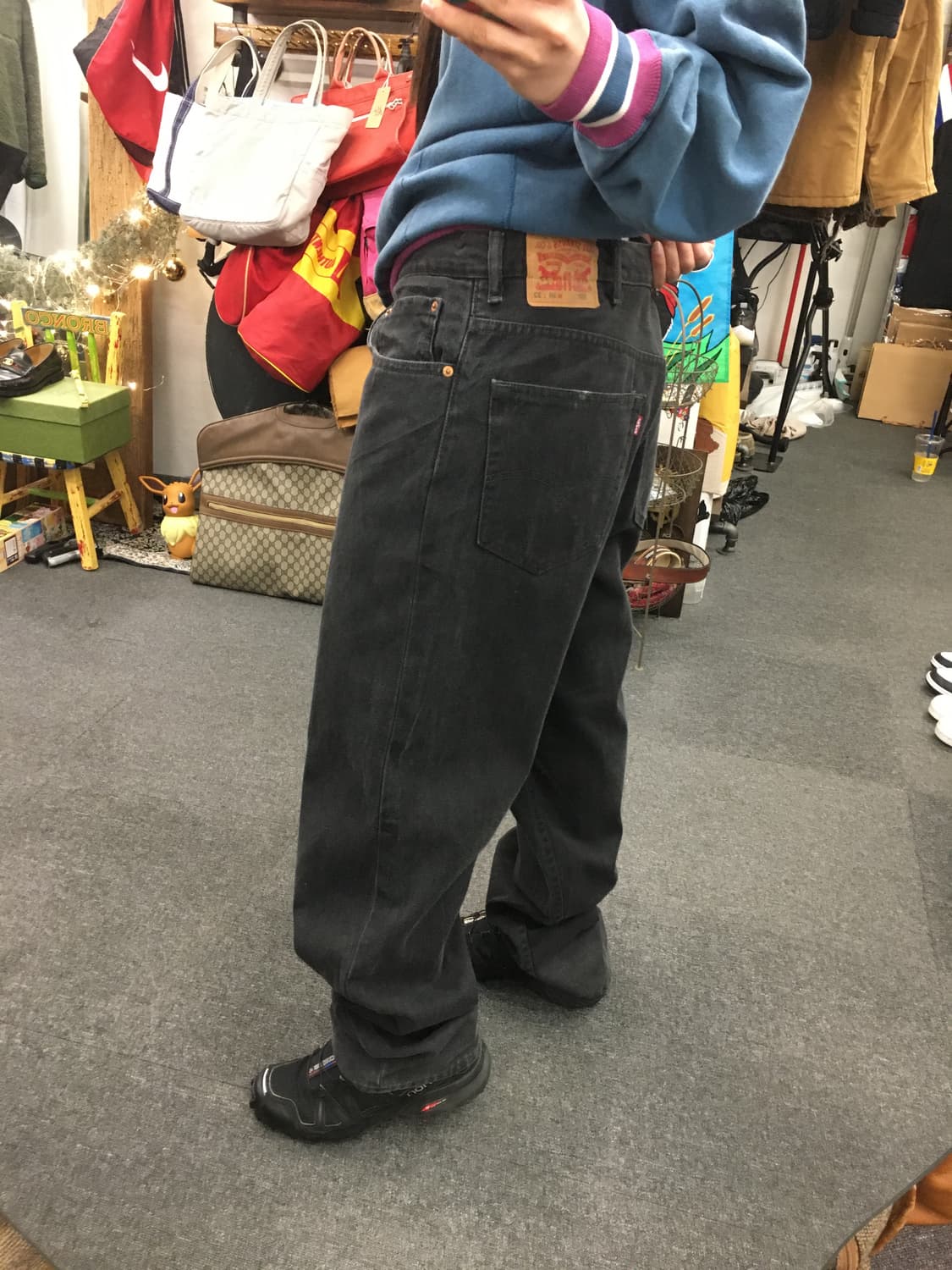 Levis 리바이스 505 흑청 데님팬츠 상품이미지2