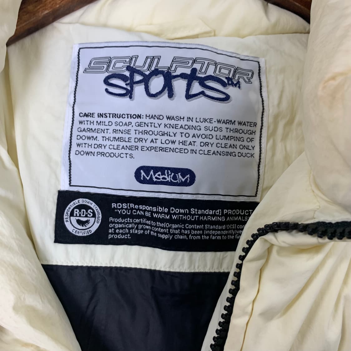 스컬프터 백로고 아이보리 패딩 상품이미지7