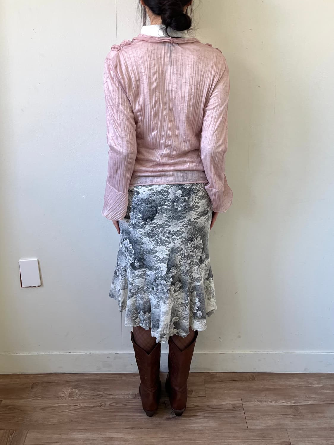 A.G.O 셔링 시스루 가디건 상품이미지10